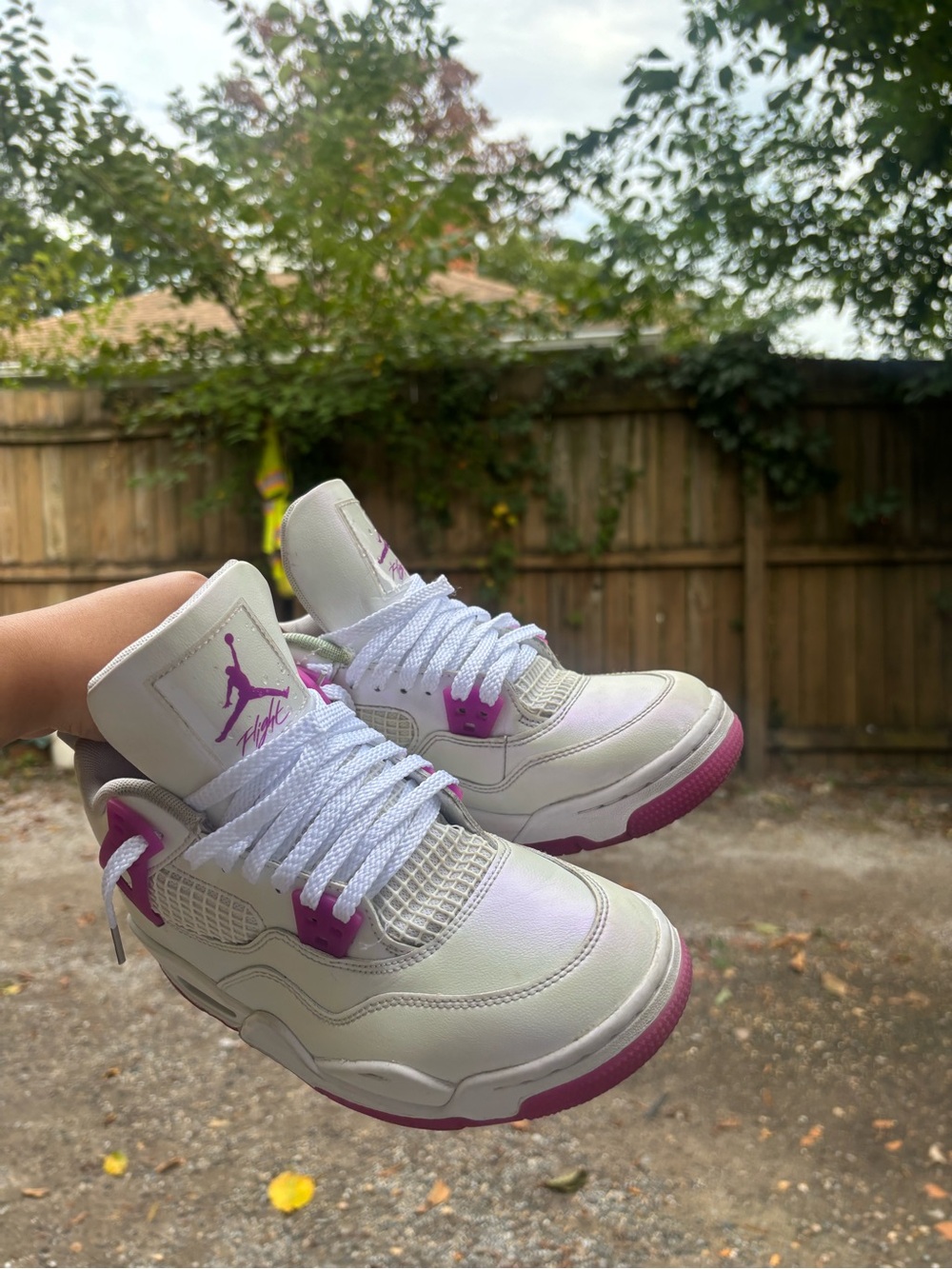 Jordan Kids White and Pink Retro-Style Basketball Sneakers